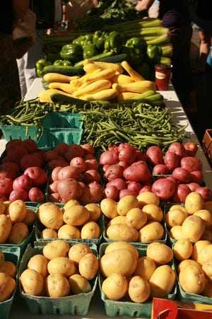Local produce at the farmers market in Worthington.